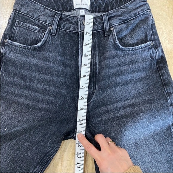 ANINE BING frayed high-rise bootcut jeans in dark gray - Picture 11 of 13